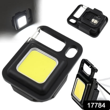 Wukusy LED battery-operated keychain flashlight with folding bracket and bottle opener, suitable for camping, hiking, and emergencies.