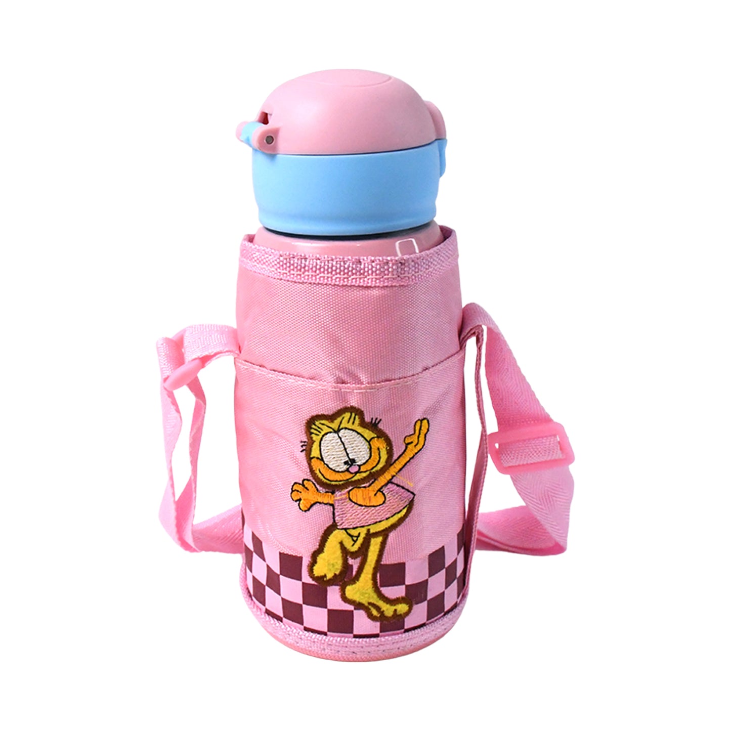 Wukusy 600ml stainless steel double wall vacuum bottle with cover and strap, designed for keeping beverages hot or cold.