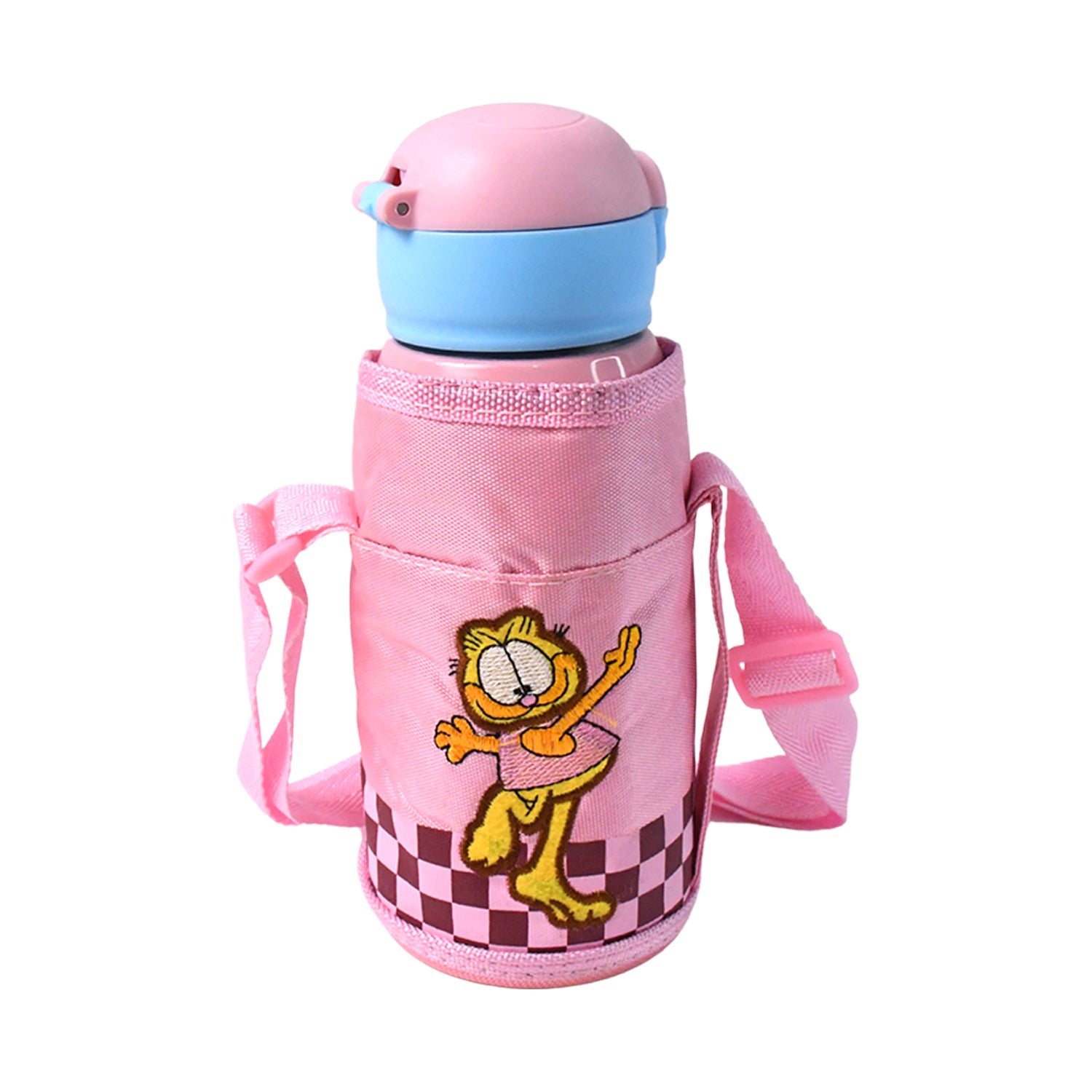 Wukusy 600ml stainless steel double wall vacuum bottle with cover and strap, designed for keeping beverages hot or cold.