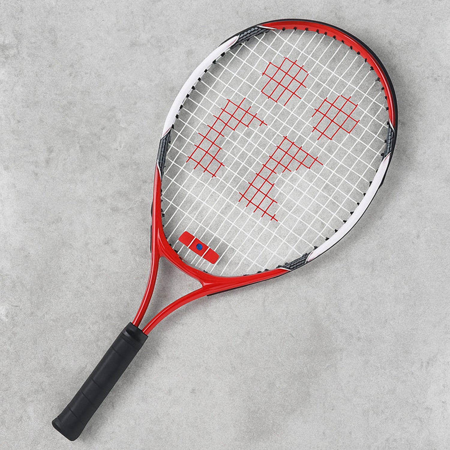 Wukusy Professional Konex tennis racket with full cover, showcasing a sleek black and red design ready for play