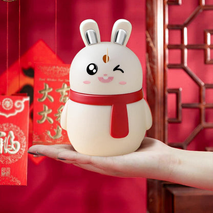 Red rabbit-shaped toothpick dispenser by Wukusy, compact and durable home decor accessory for kitchen or dining table organization.