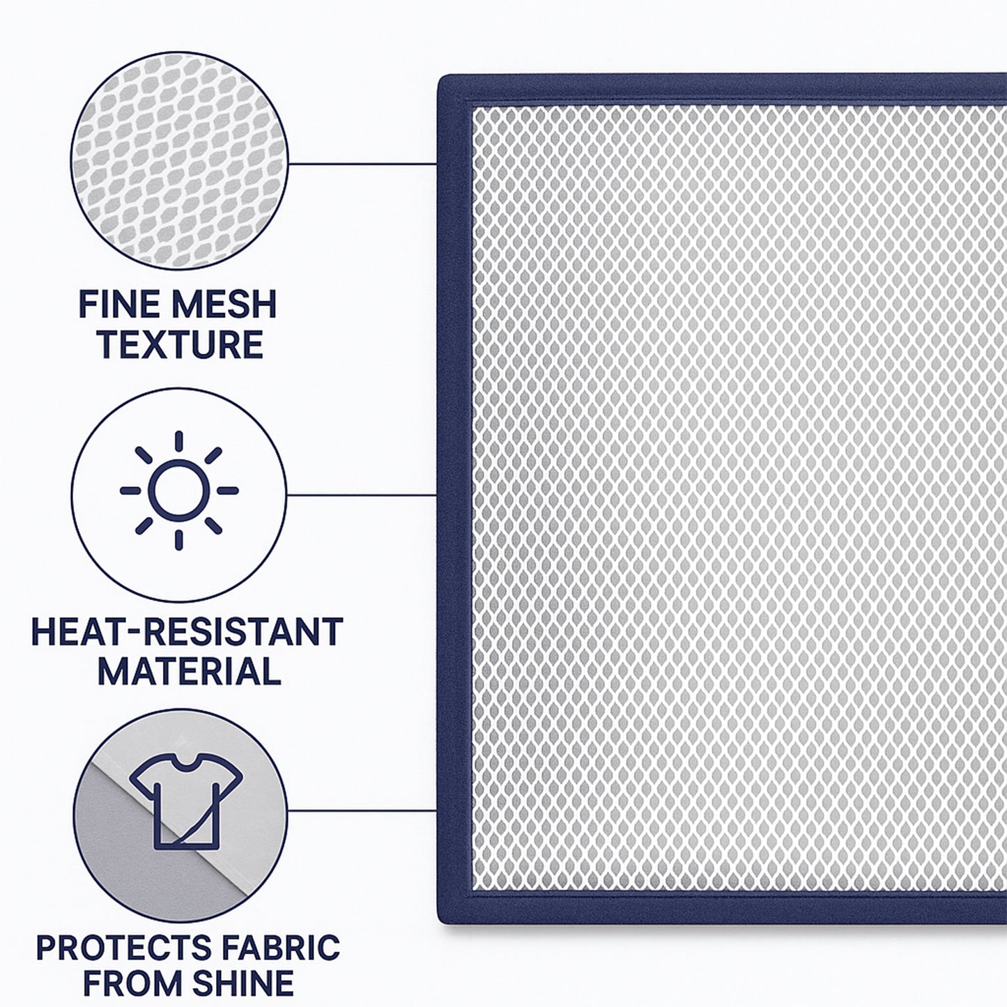 Wukusy heat-resistant ironing mesh press cloth, 65x40 cm, single piece, used for protecting fabrics during pressing.
