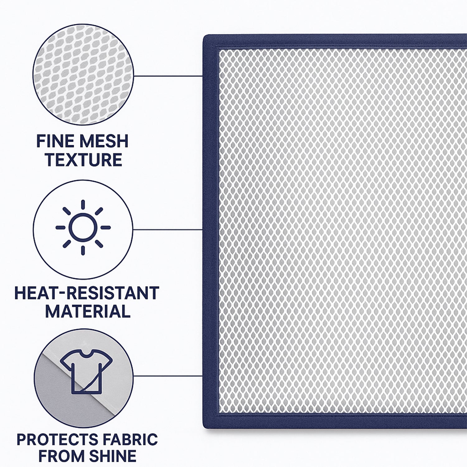 Wukusy heat-resistant ironing mesh press cloth, 65x40 cm, single piece, used for protecting fabrics during pressing.