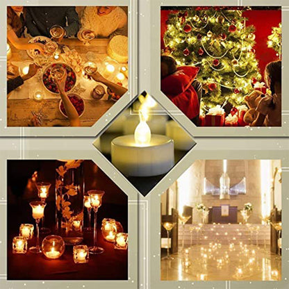 Set of 8 flameless floating tea light candles with transparent box, battery-operated home decor candles by Wukusy for wedding decoration