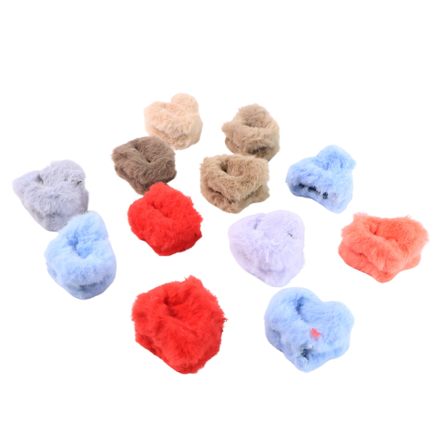 Set of 12 Wukusy small plastic fluffy hair claw clips for securing hair, includes colorful hair accessories for styling.