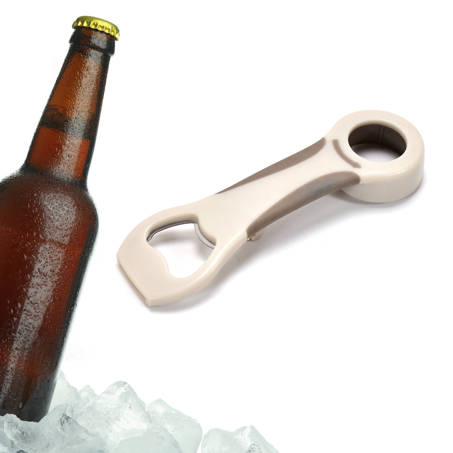 Wukusy 15cm stainless steel bottle opener with ergonomic design and durable construction for easy bottle opening.