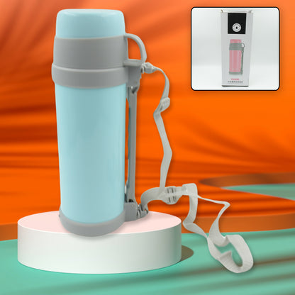 Wukusy stainless steel vacuum insulated water bottle, 1200ml, with double-wall design for hot or cold beverages, suitable for travel and outdoor use.