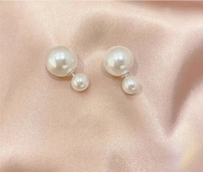 Ekom stylish pearl Hollywood earrings with push back alloy design, featuring elegant pearl accents and a modern dining accessory style.