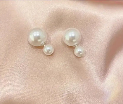 Ekom stylish pearl Hollywood earrings with push back alloy design, featuring elegant pearl accents and a modern dining accessory style.