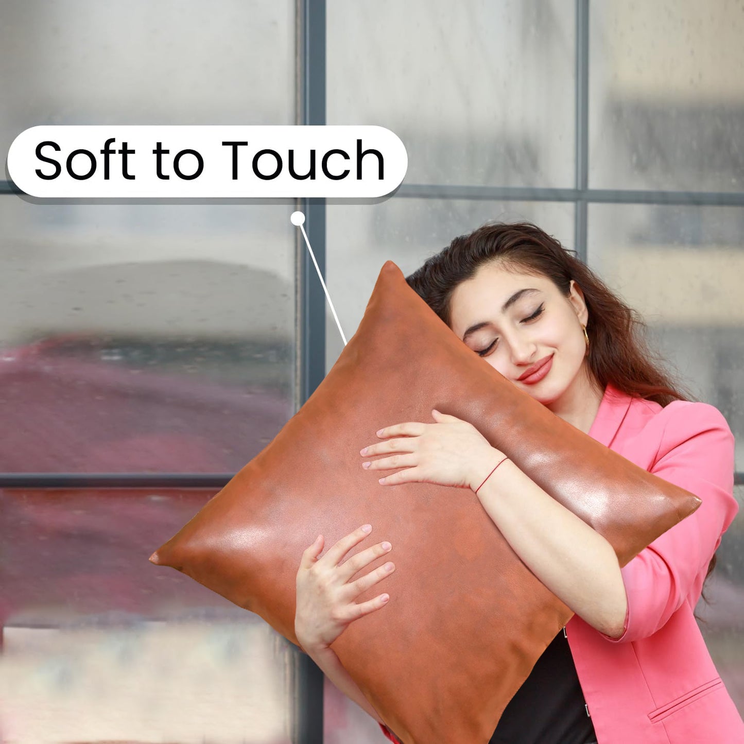 Wukusy decorative pillow covers for sofa and bed, soft fabric with farmhouse style, 38-40 cm cushion covers for home decor.