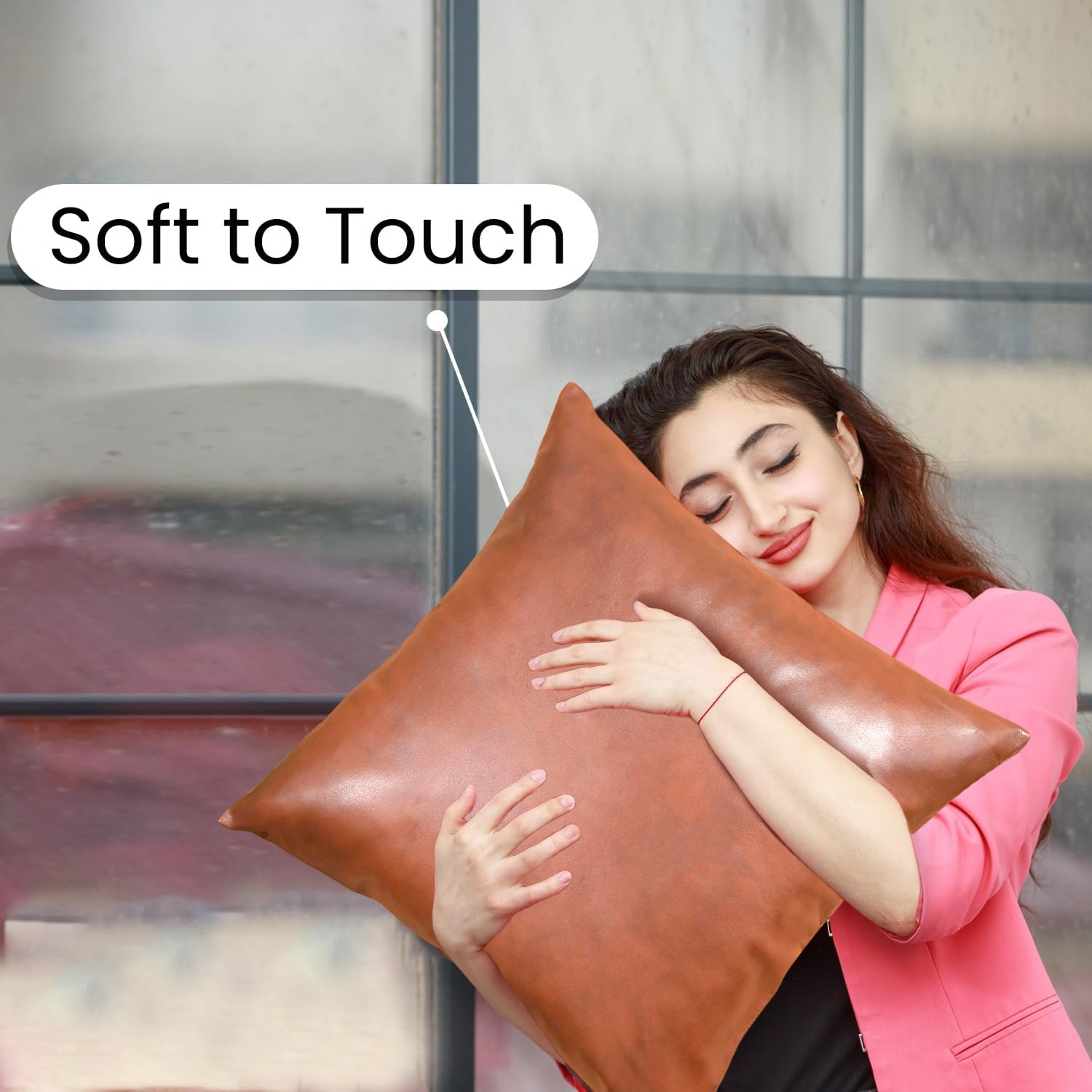 Wukusy decorative pillow covers for sofa and bed, soft fabric with farmhouse style, 38-40 cm cushion covers for home decor.