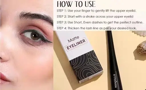 Ekom liquid matte waterproof eyeliner set with multiple shades, long-lasting formula, and precise applicator for defined eye looks