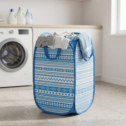 Wukusy foldable fabric mesh laundry basket, 52x30x30cm, used for storing clothes with a lightweight, breathable design.
