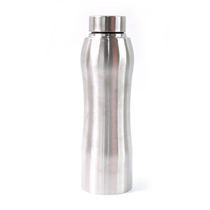 Wukusy stainless steel double wall vacuum-insulated water bottle, 1000 ml, in silver with a sleek, modern design for home and kitchen use.
