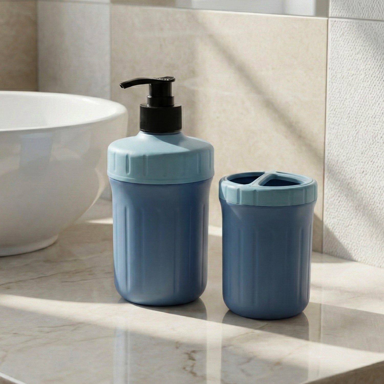 Wukusy multipurpose soap dispenser with utility holder set, featuring a sleek design for kitchen or bathroom use.