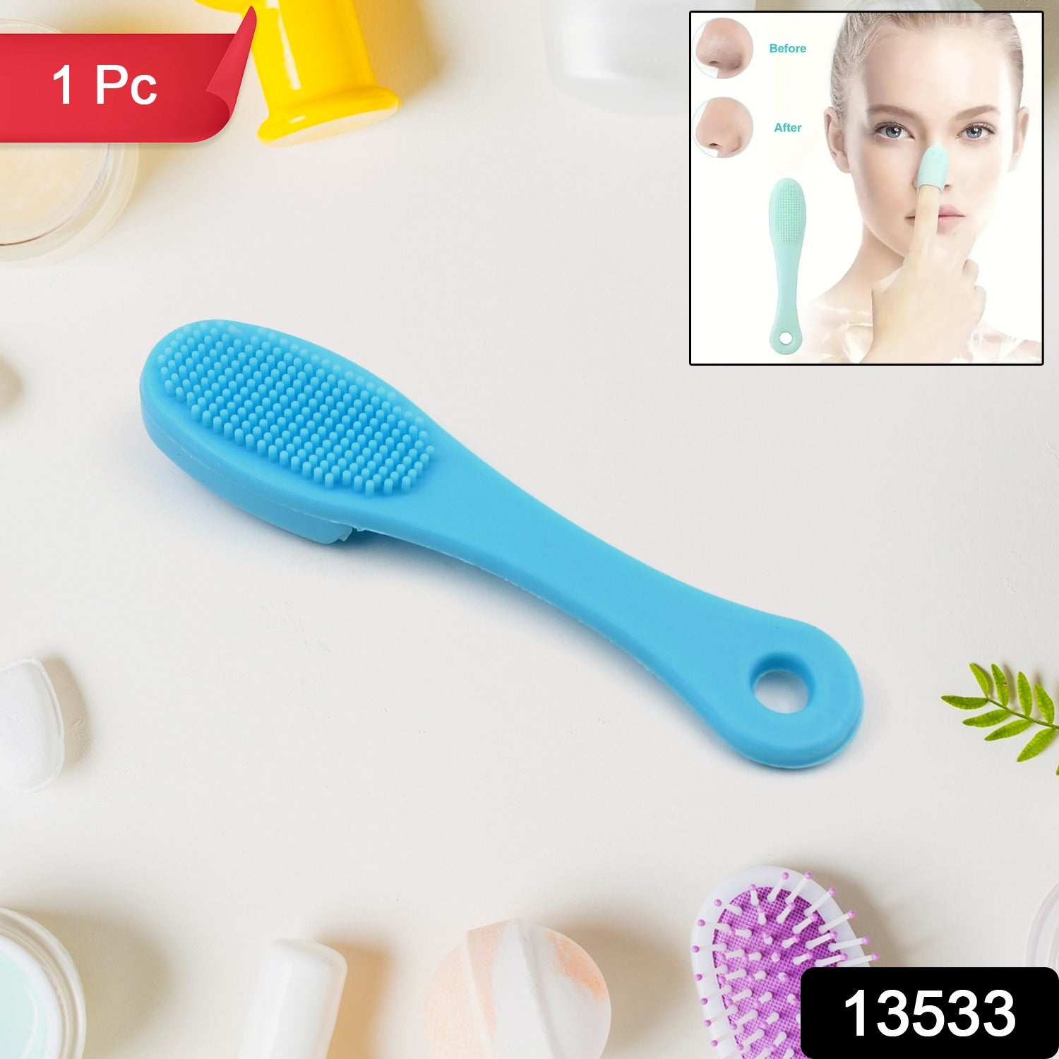 Wukusy silicone makeup cleaning tool finger wash face scrubber for facial cleansing, shown in mixed bright colors, health care product.