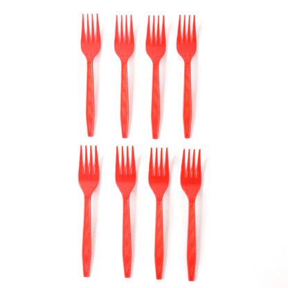 Wukusy premium disposable plastic fork, single white utensil for home and kitchen use, suitable for parties and casual dining.