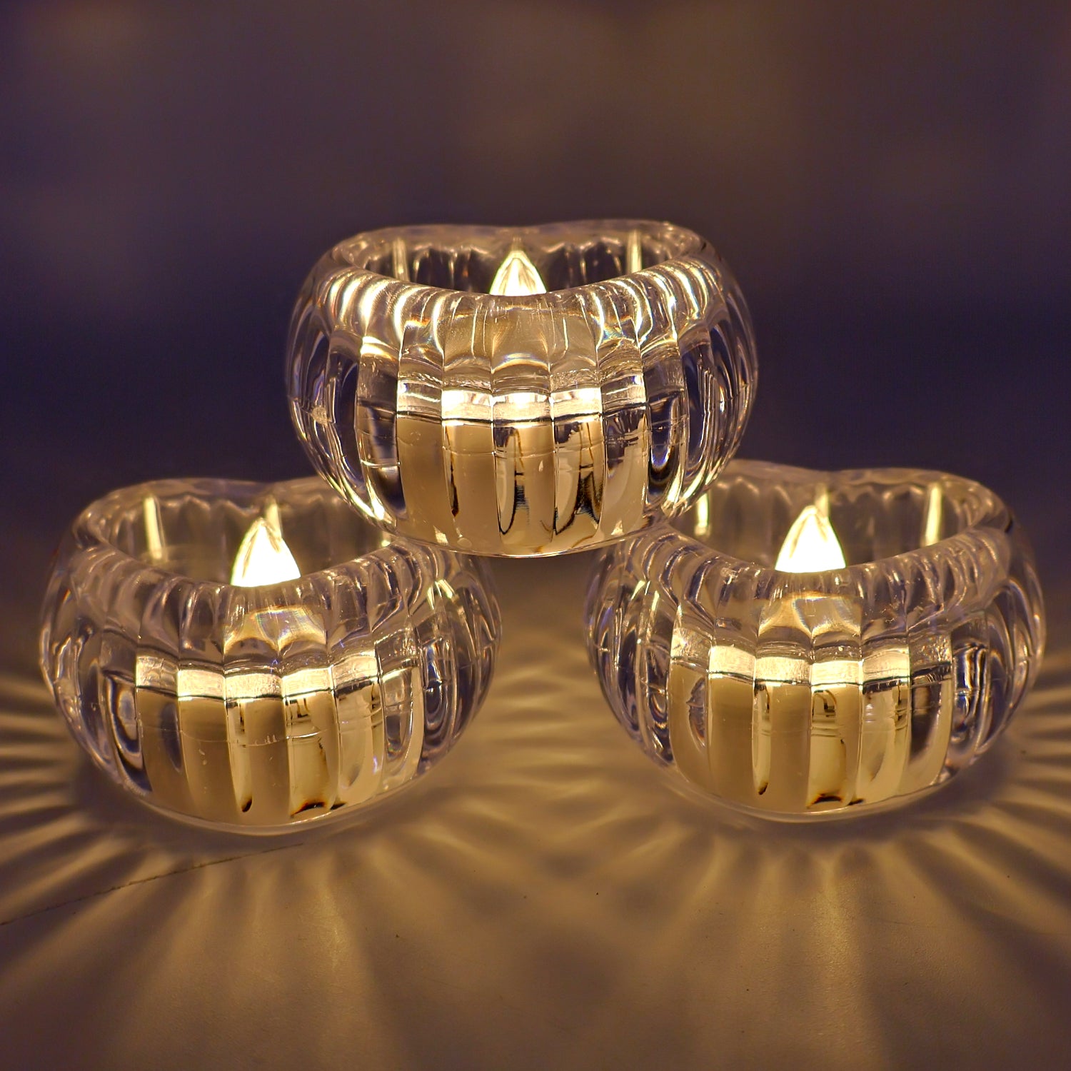 Set of 3 Wukusy heart-shaped LED flameless decorative candles with warm glow for cozy home decor.