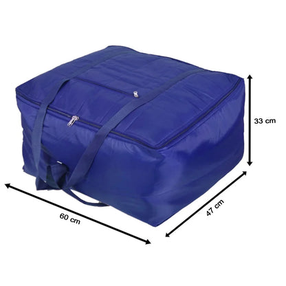 Wukusy blanket storage bag in gray, 60x47x33 cm, with zipper closure and handles for organizing blankets and linens.