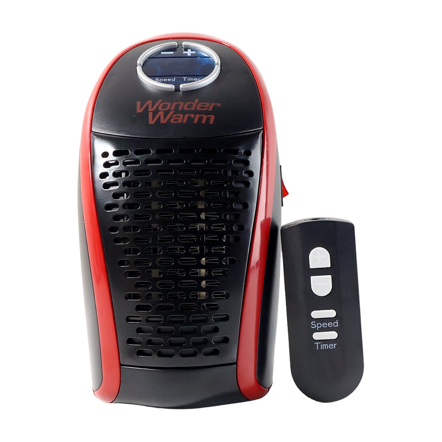 Wukusy Wonder Warm 400W wall plug office room heater with remote control, compact electric heater for indoor use.