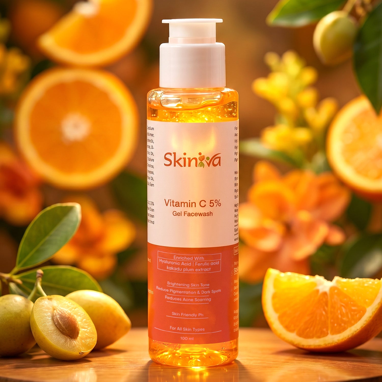 Wukusy Brightening Vitamin C Gel Face Wash in 100ml tube, showcasing its vibrant packaging and fresh, clean formula.