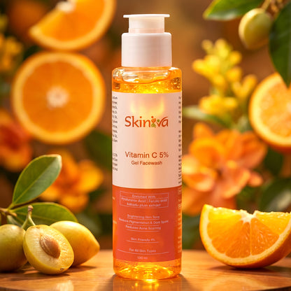 Wukusy Brightening Vitamin C Gel Face Wash in 100ml tube, showcasing its vibrant packaging and fresh, clean formula.