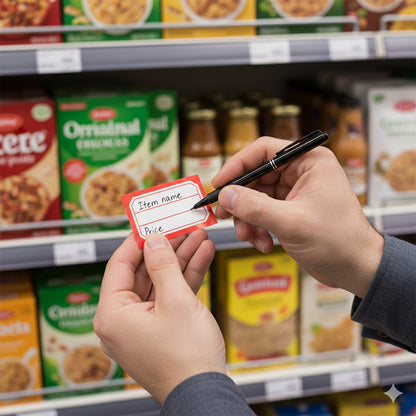 Wukusy multipurpose writable label stickers on five sheets, featuring blank surface for custom labeling and organization.