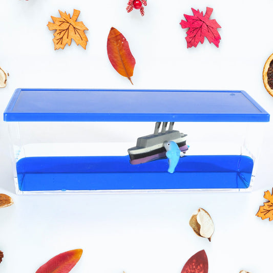 Wukusy floating water cruiser ship iceberg car interior dashboard ornament, decorative desk paperweight for home or car decor.