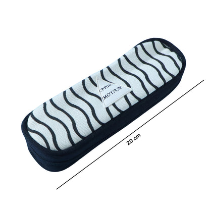 Wukusy premium fabric zipper pencil pouch with a sleek design, ideal for storing stationery and writing tools.