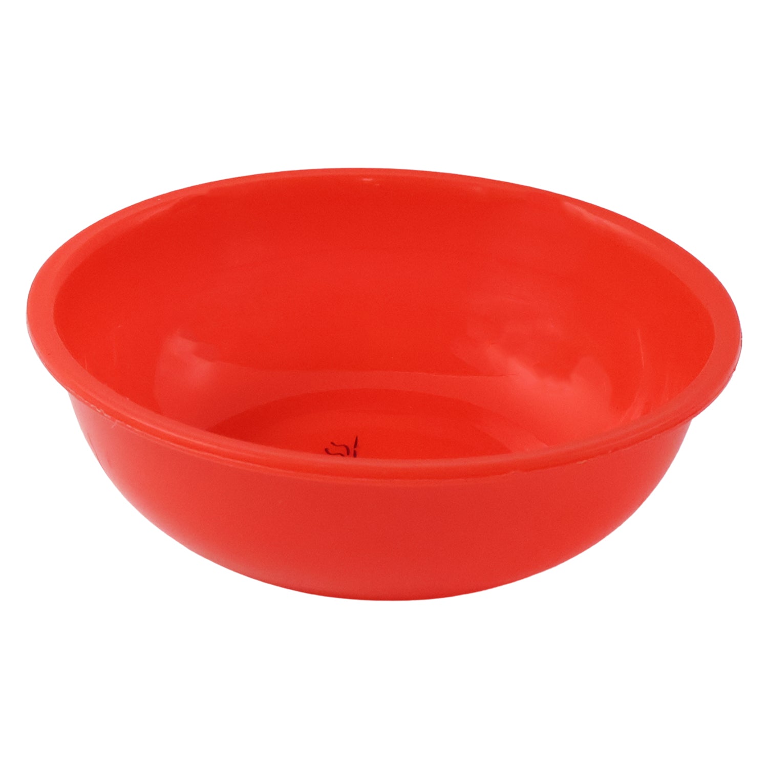 Red 6-inch plastic round deep serving bowl by Wukusy, ideal for serving salads, sides, or snacks in the kitchen.