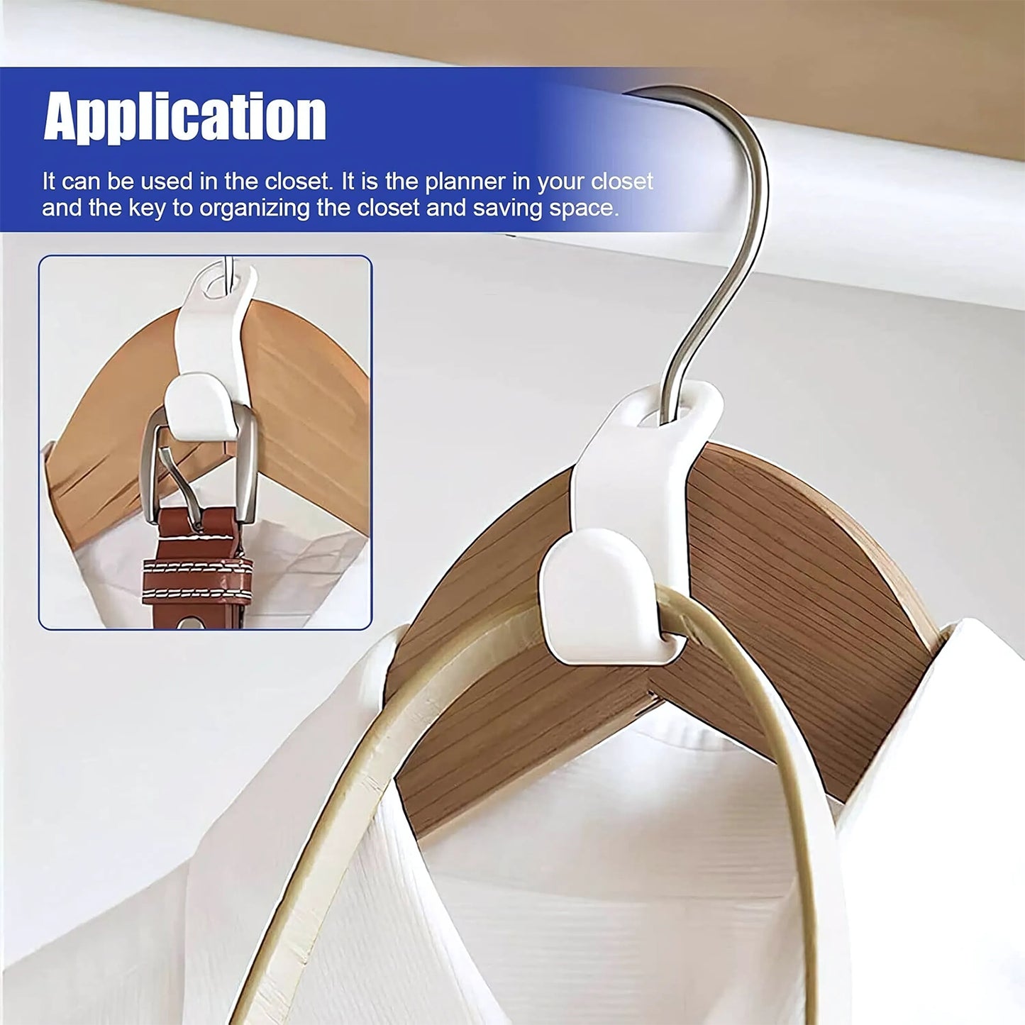 Set of 30 multi-color hanger connector hooks by Wukusy, ideal for home improvement and organizing closets or storage spaces.