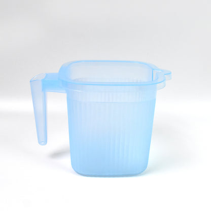 Transparent plastic square water mug with 1000ml capacity, mix color, suitable for bath or home use, by Wukusy.