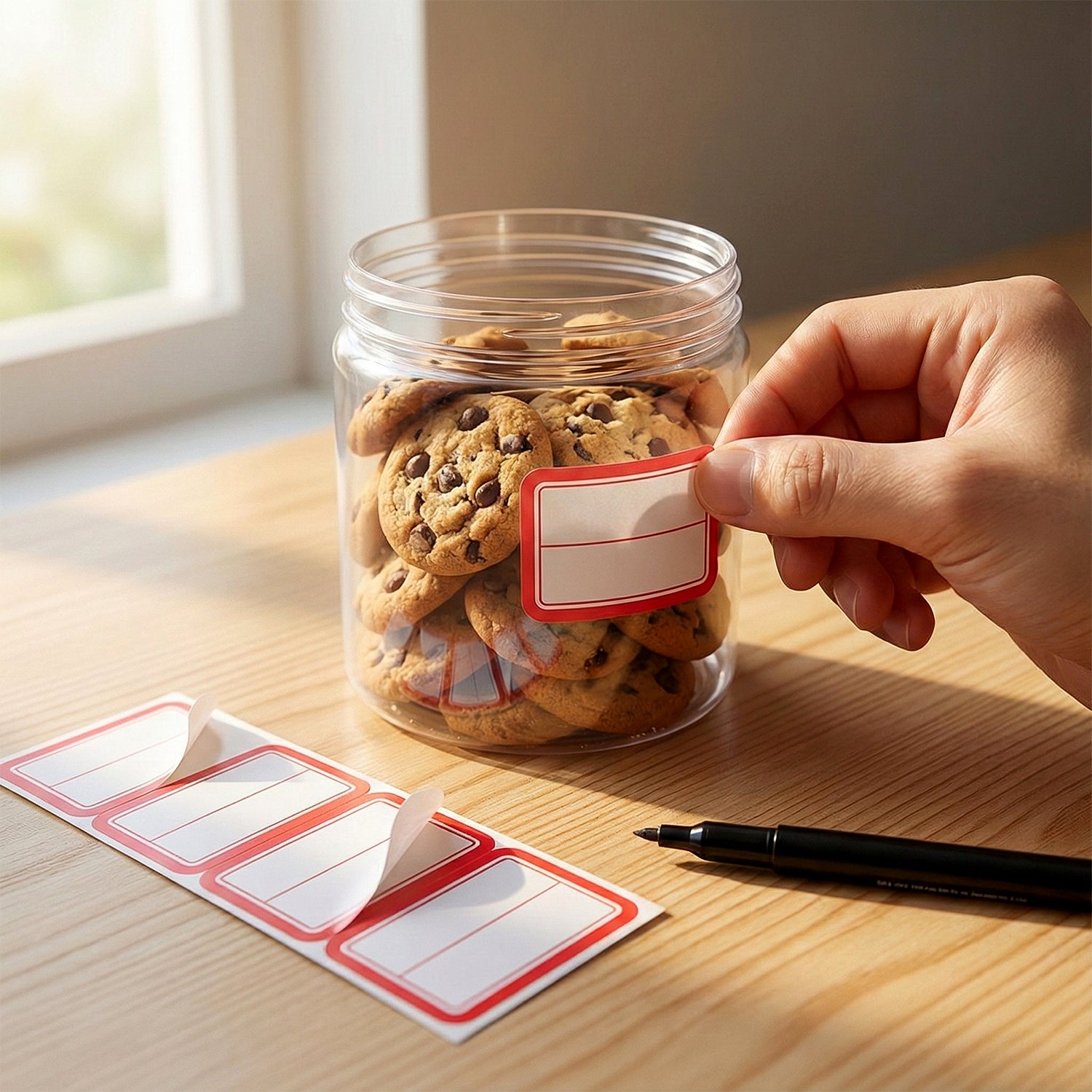 Writable label stickers from Wukusy, 50 sheets, featuring blank adhesive labels for organizing and crafting projects.