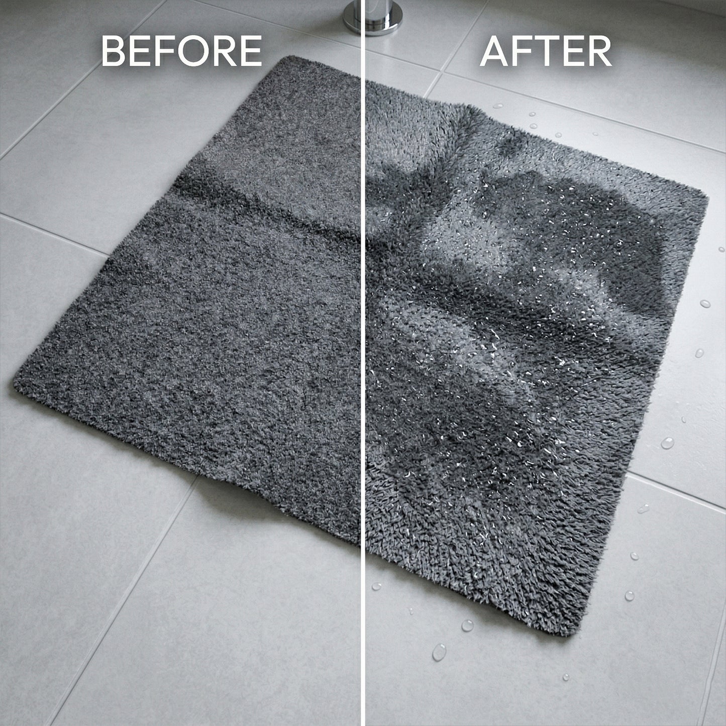 Wukusy ultra soft anti-slip bathroom floor mat in gray, 100x99 cm, featuring textured surface for safety and comfort.