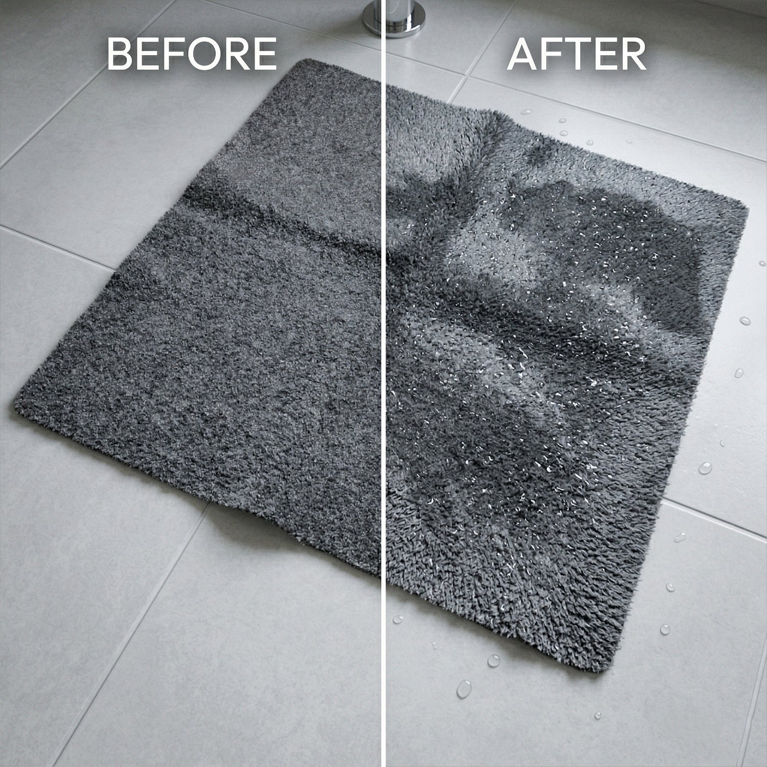Wukusy ultra soft anti-slip bathroom floor mat in gray, 100x99 cm, featuring textured surface for safety and comfort.