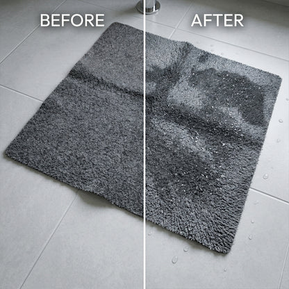 Wukusy ultra soft anti-slip bathroom floor mat in gray, 100x99 cm, featuring textured surface for safety and comfort.