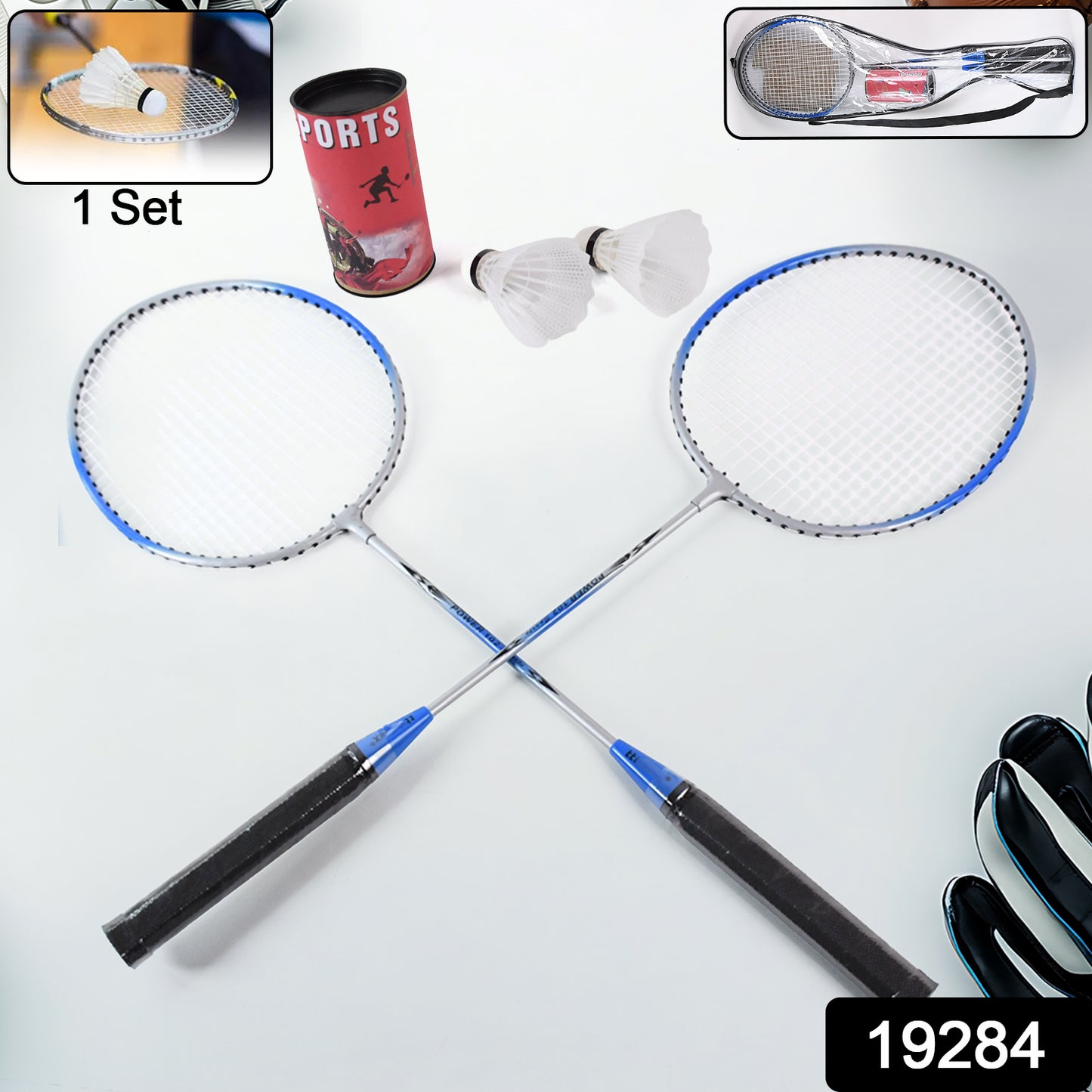 Set of premium Wukusy badminton rackets and shuttlecocks, ideal for recreational and competitive play.