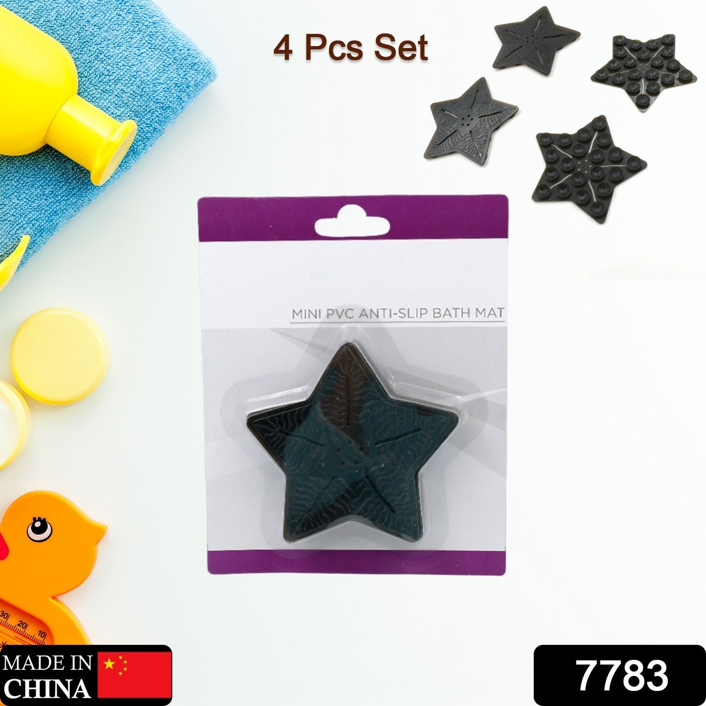 Star leaf shaped Wukusy mini PVC anti-slip baby bath mats set, designed for child safety in shower and bathtub areas.