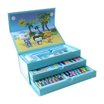 Wukusy drawing kit box for kids with colorful art tools, including crayons, markers, and sketching supplies in a compact set