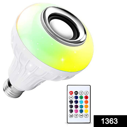 Wukusy 1363 wireless Bluetooth LED bulb with multicolor lighting, remote control, 12W home decor lighting, suitable for smart homes