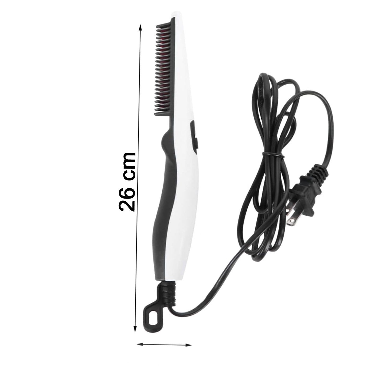 Wukusy electric hair straightening comb, portable beard and hair straightening brush, sleek design for easy styling and grooming.