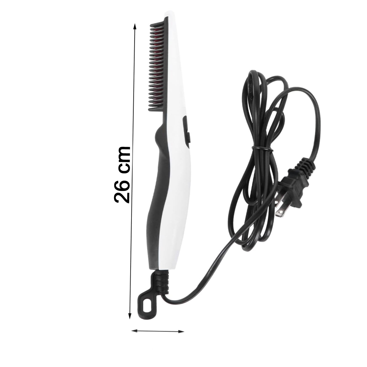 Wukusy electric hair straightening comb, portable beard and hair straightening brush, sleek design for easy styling and grooming.