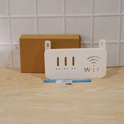 Wukusy wall mount WiFi router holder and storage box with screws, designed to organize and secure router and cables.