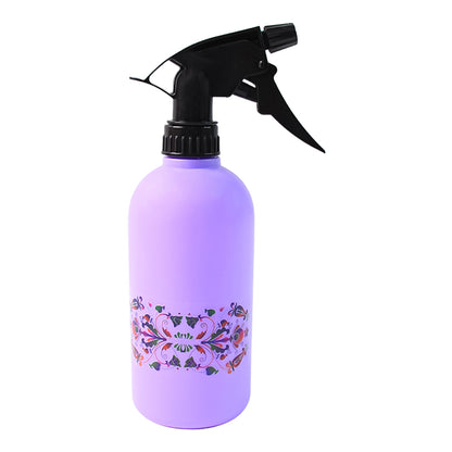 Wukusy floral printed 500ml plastic spray bottle for garden watering and plant care, featuring colorful floral design.