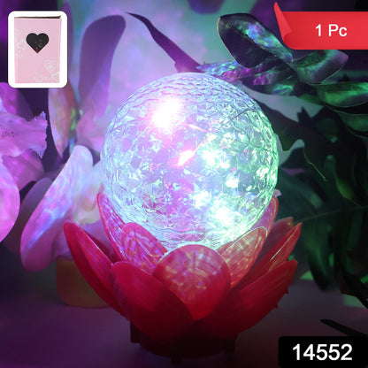 Wukusy Crystal Ball Lotus LED decorative light for home decor, featuring a glowing crystal ball with lotus design.