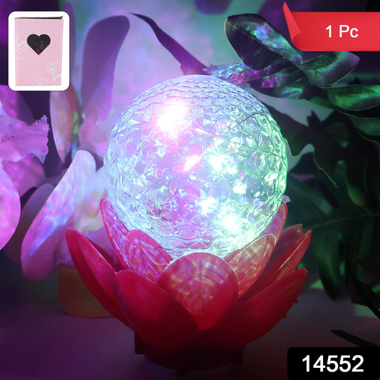 Wukusy Crystal Ball Lotus LED decorative light for home decor, featuring a glowing crystal ball with lotus design.