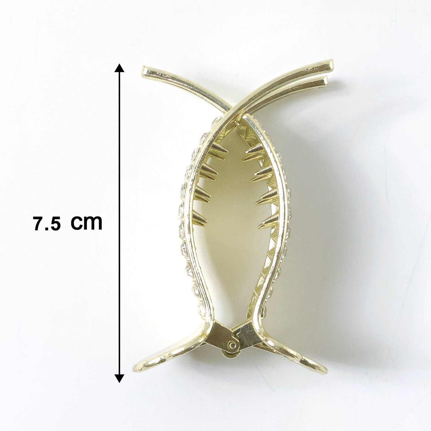 Wukusy premium crystal studded hair claw clip for women, showcasing a stylish and elegant accessory with sparkling crystal embellishments.