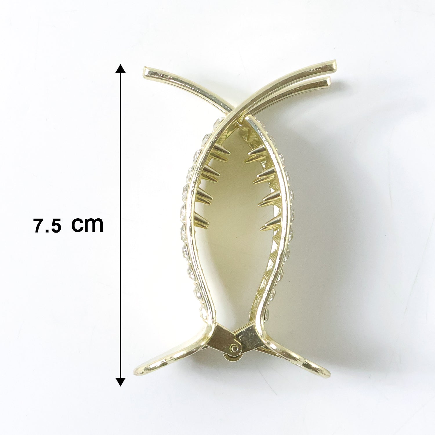 Wukusy premium crystal studded hair claw clip for women, showcasing a stylish and elegant accessory with sparkling crystal embellishments.