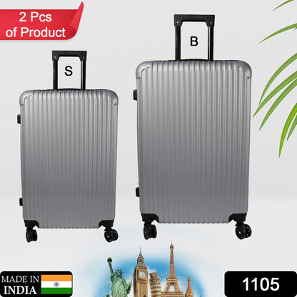 Set of two Wukusy travel trolley bags, large and small suitcases for men and women, durable and spacious for travel.