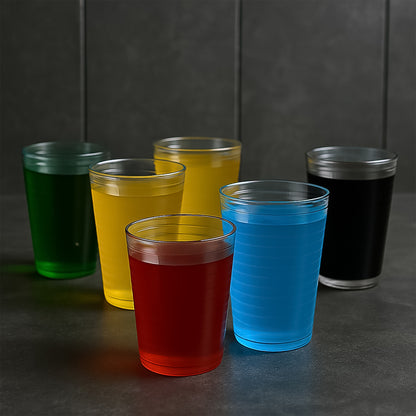 Wukusy Apex Pyramid Ringo plastic glass, 300ml durable crystal-clear tumbler, ideal for home and kitchen use.